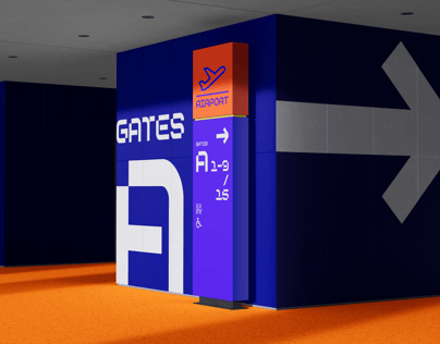 Free Interior Direction Sign 3D mockup. Create presentations using Online Mockup Generator.