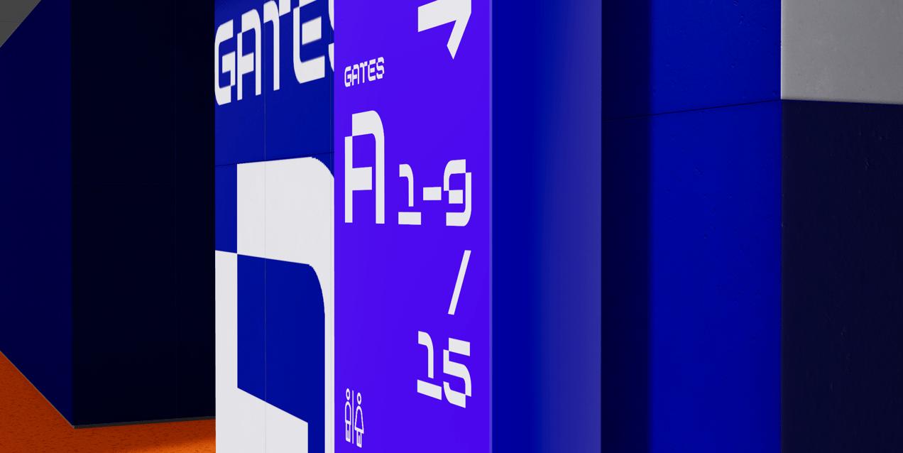 Free Interior Direction Sign 3D mockup. Create presentations using Online Mockup Generator.