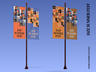 Flag Pole Banner 3D mockup. Create presentations using Online Mockup Generator.