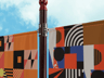 Flag Pole Banner 3D mockup. Create presentations using Online Mockup Generator.