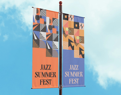Flag Pole Banner 3D mockup. Create presentations using Online Mockup Generator.