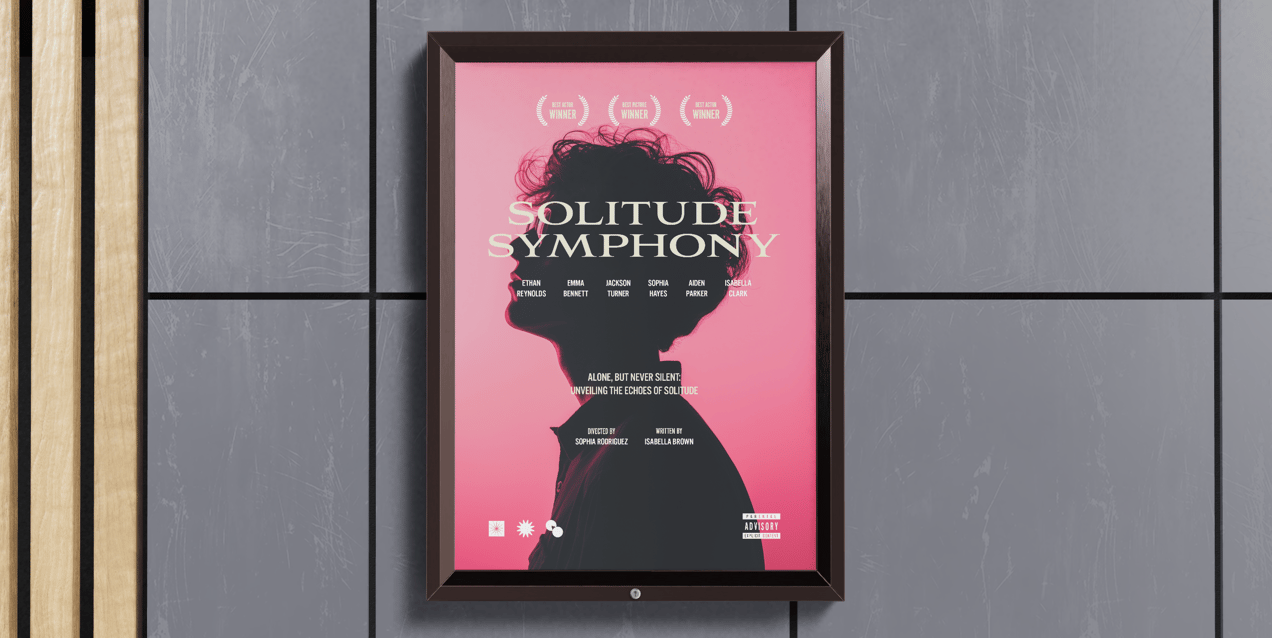 Free Poster 3D mockup. Create presentations using Online Mockup Generator.