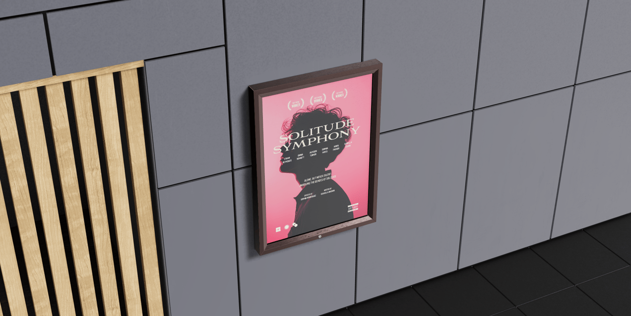Free Poster 3D mockup. Create presentations using Online Mockup Generator.