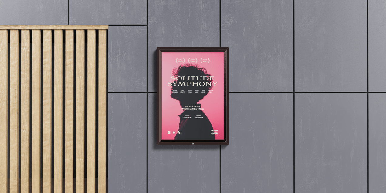 Free Poster 3D mockup. Create presentations using Online Mockup Generator.