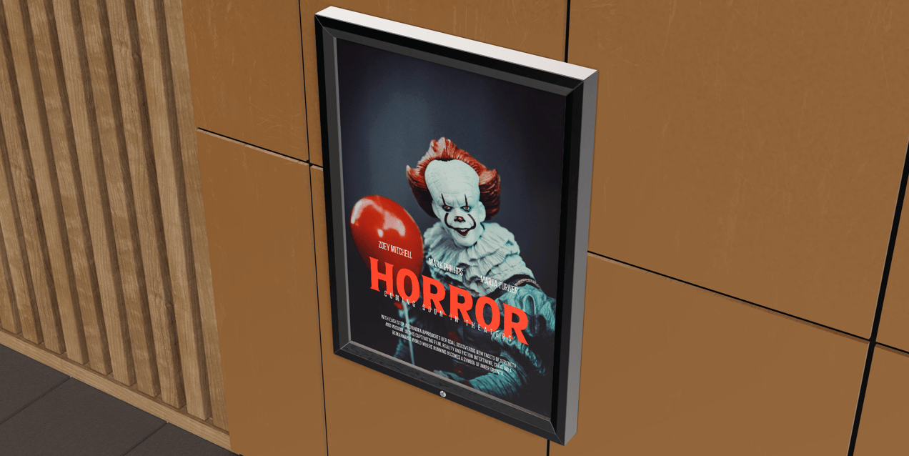 Free Poster 3D mockup. Create presentations using Online Mockup Generator.
