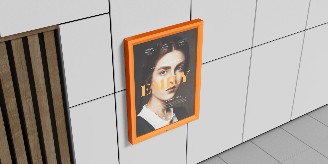Free Poster 3D mockup. Create presentations using Online Mockup Generator.