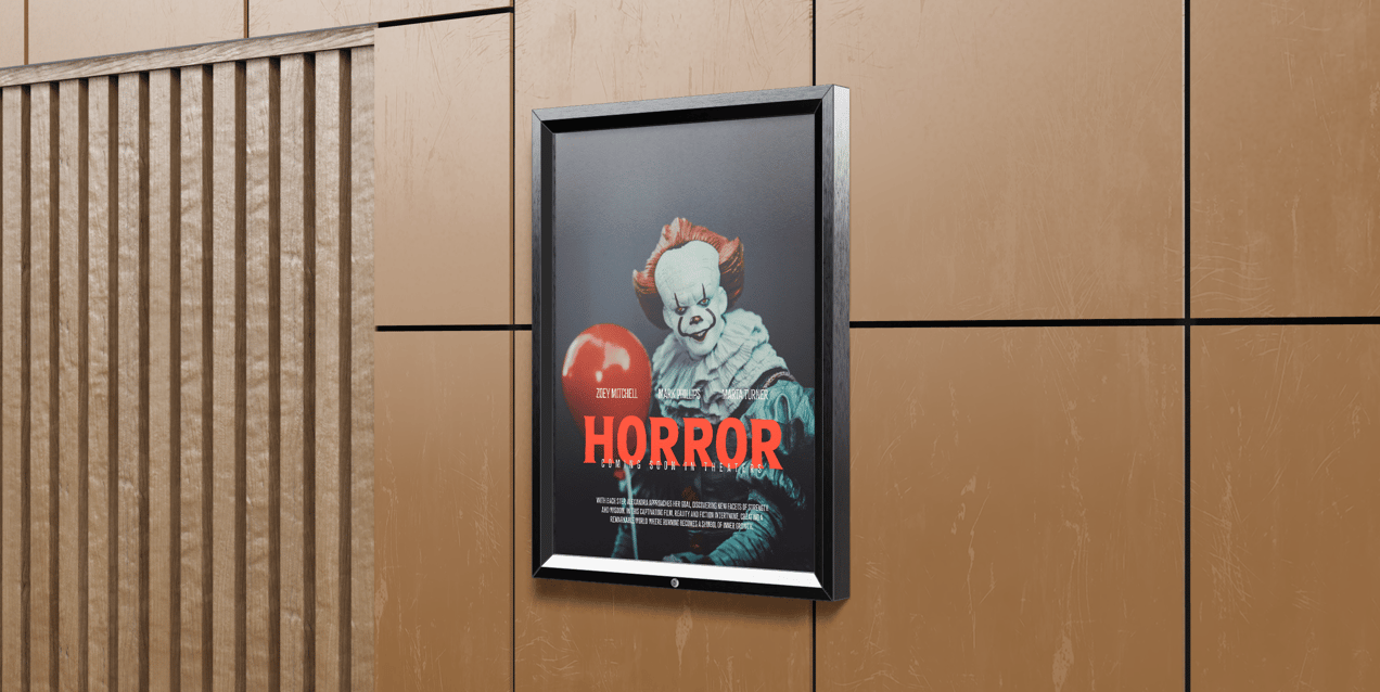 Free Poster 3D mockup. Create presentations using Online Mockup Generator.