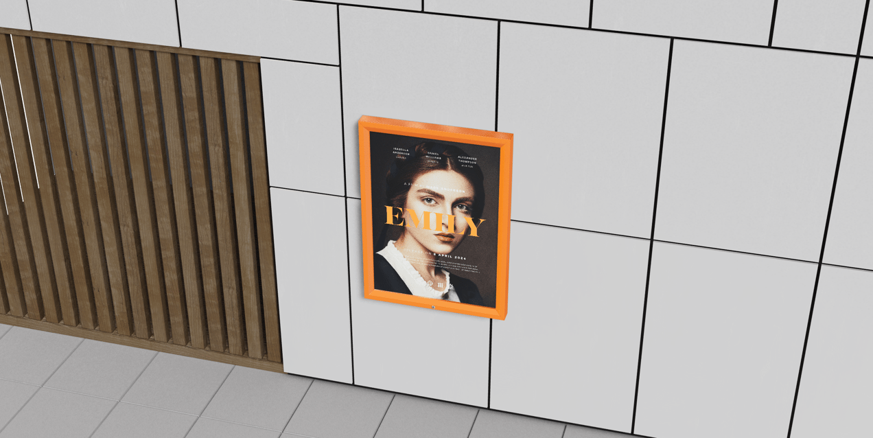 Free Poster 3D mockup. Create presentations using Online Mockup Generator.