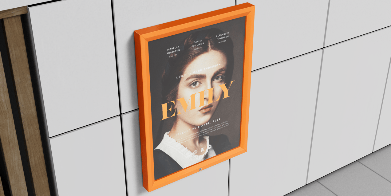 Free Poster 3D mockup. Create presentations using Online Mockup Generator.