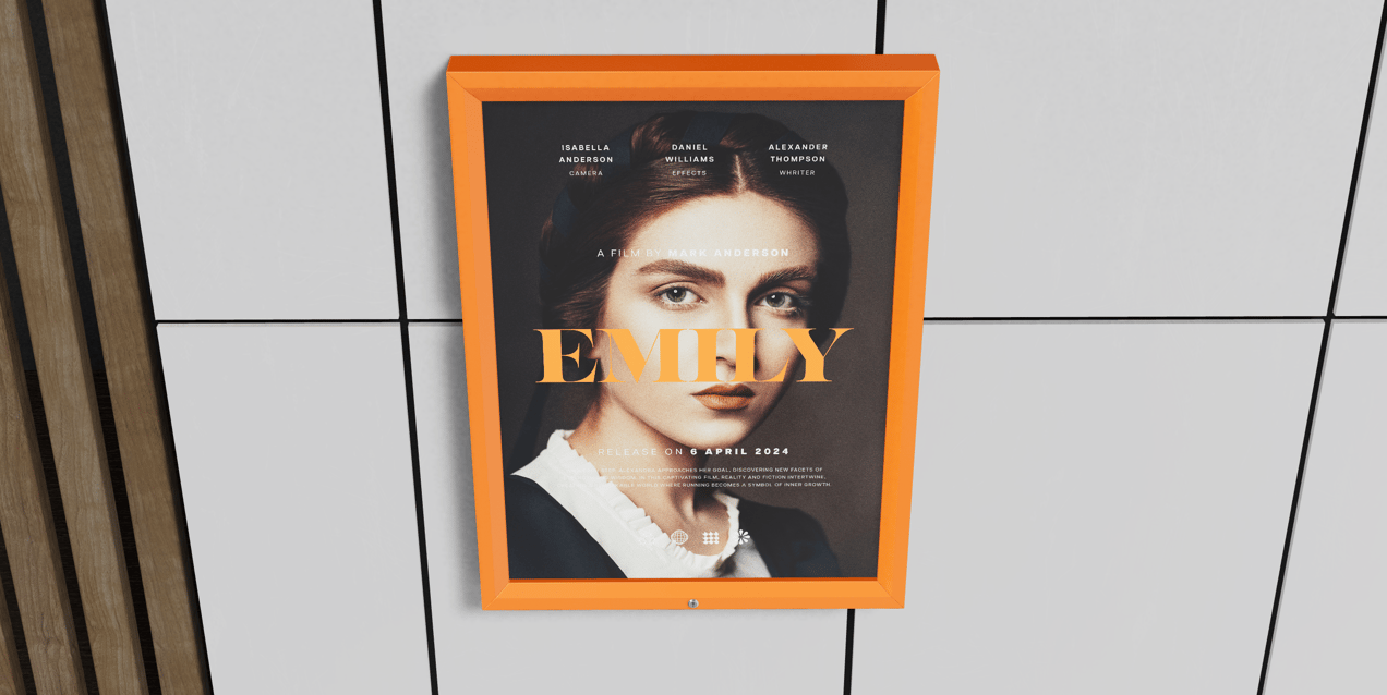 Free Poster 3D mockup. Create presentations using Online Mockup Generator.