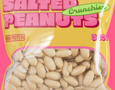 Peanuts Bag 3D mockup. Create presentations using Online Mockup Generator.
