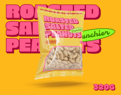 Peanuts Bag 3D mockup. Create presentations using Online Mockup Generator.