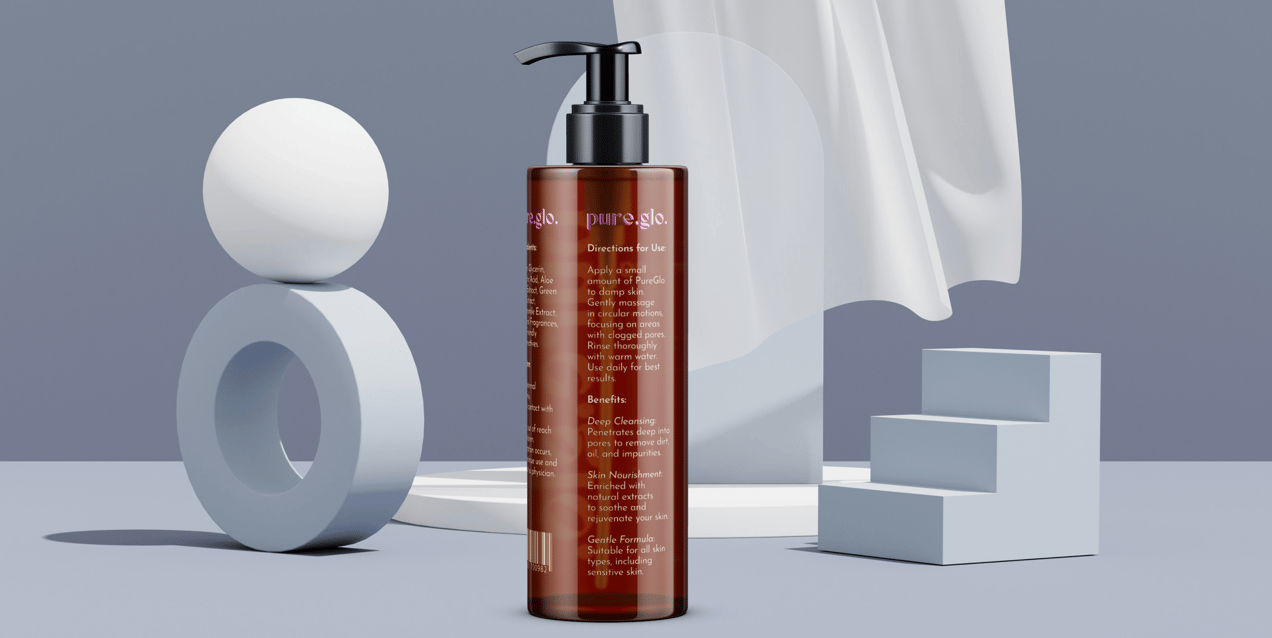 Cosmetic Bottle 3D mockup. Create presentations using Online Mockup Generator.