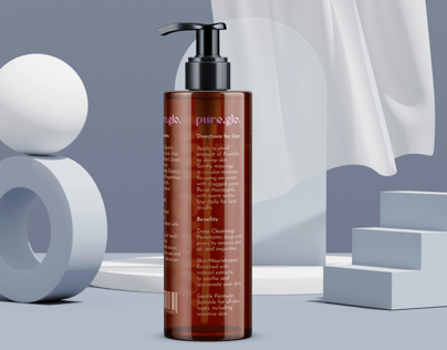 Cosmetic Bottle 3D mockup. Create presentations using Online Mockup Generator.
