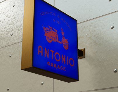 Signboard 3D mockup. Create presentations using Online Mockup Generator.