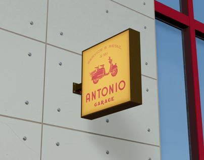 Signboard 3D mockup. Create presentations using Online Mockup Generator.