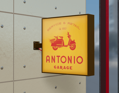 Signboard 3D mockup. Create presentations using Online Mockup Generator.