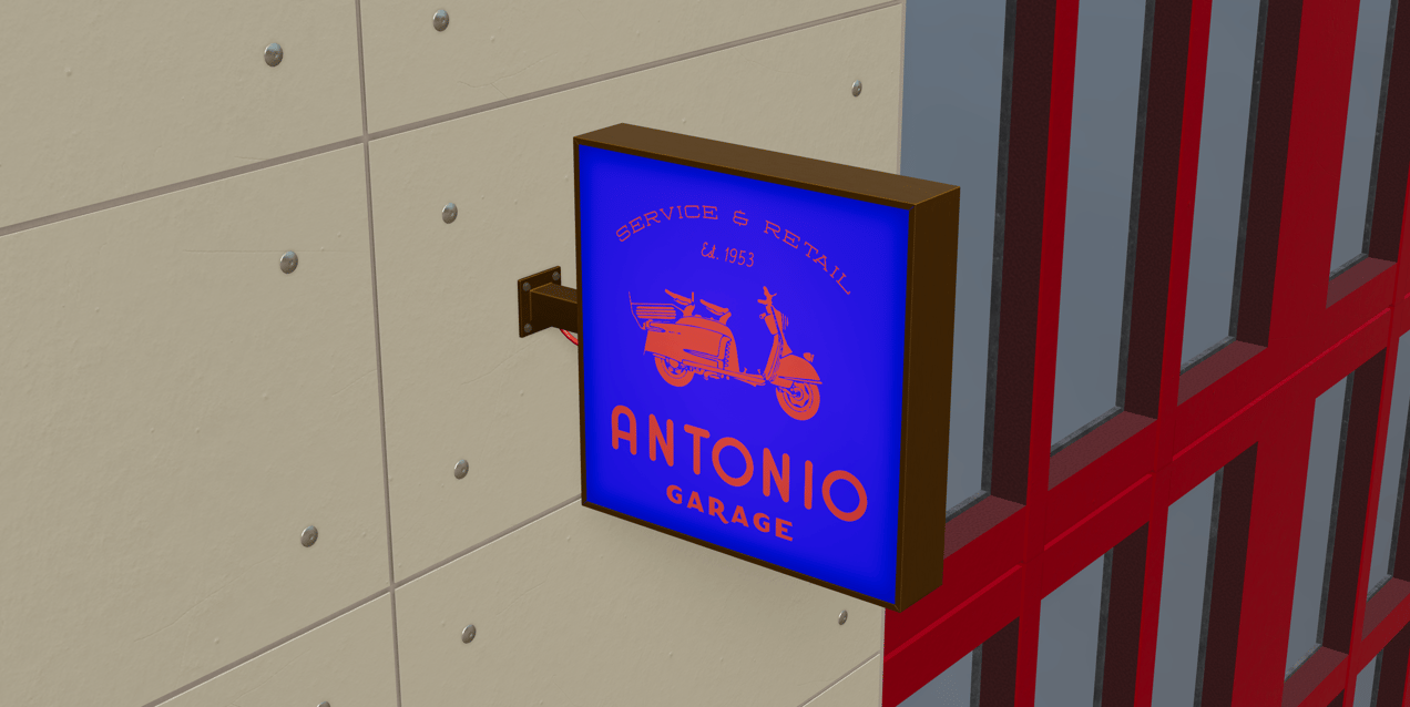 Signboard 3D mockup. Create presentations using Online Mockup Generator.