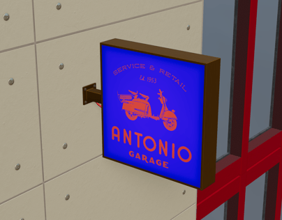 Signboard 3D mockup. Create presentations using Online Mockup Generator.