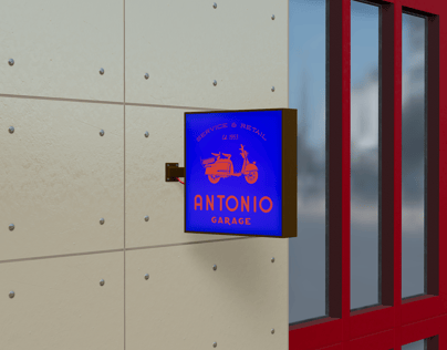 Signboard 3D mockup. Create presentations using Online Mockup Generator.