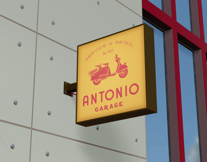 Signboard 3D mockup. Create presentations using Online Mockup Generator.