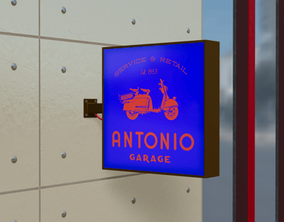 Signboard 3D mockup. Create presentations using Online Mockup Generator.