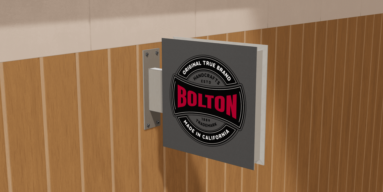 Square Signboard  3D mockup. Create presentations using Online Mockup Generator.
