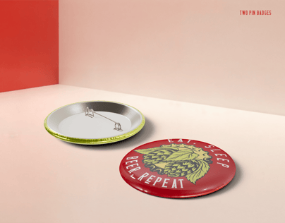 Pin Badge 3D mockup. Create presentations using Online Mockup Generator.