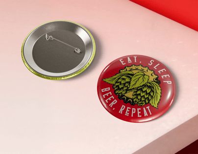 Pin Badge 3D mockup. Create presentations using Online Mockup Generator.