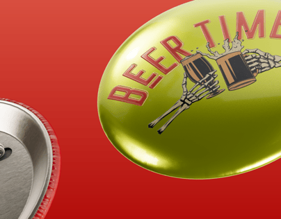 Pin Badge 3D mockup. Create presentations using Online Mockup Generator.