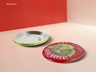 Pin Badge 3D mockup. Create presentations using Online Mockup Generator.