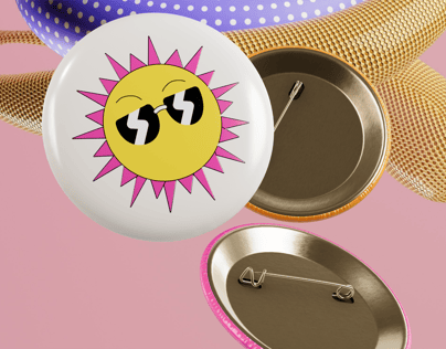 Circle Button Pin 3D mockup. Create presentations using Online Mockup Generator.