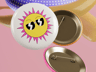 Circle Button Pin 3D mockup. Create presentations using Online Mockup Generator.