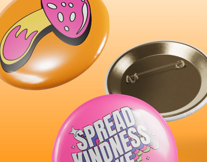 Circle Button Pin 3D mockup. Create presentations using Online Mockup Generator.