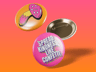 Circle Button Pin 3D mockup. Create presentations using Online Mockup Generator.