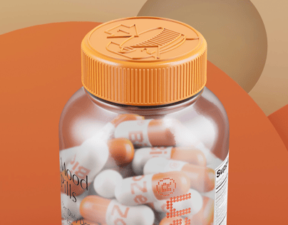 Pills Bottle  3D mockup. Create presentations using Online Mockup Generator.