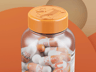 Pills Bottle  3D mockup. Create presentations using Online Mockup Generator.