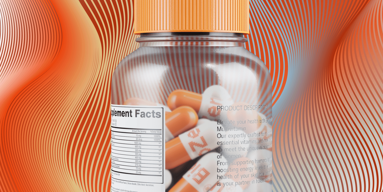 Pills Bottle  3D mockup. Create presentations using Online Mockup Generator.