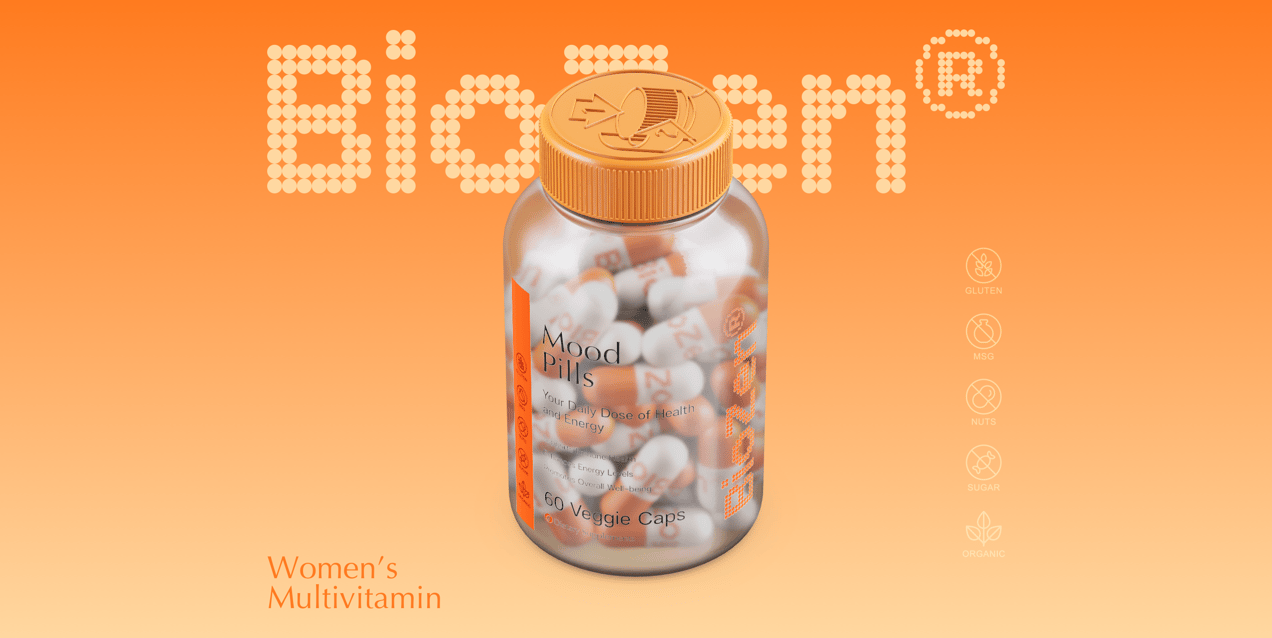 Pills Bottle  3D mockup. Create presentations using Online Mockup Generator.