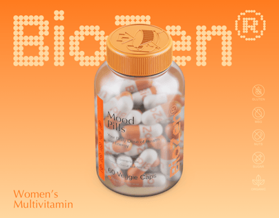 Pills Bottle  3D mockup. Create presentations using Online Mockup Generator.