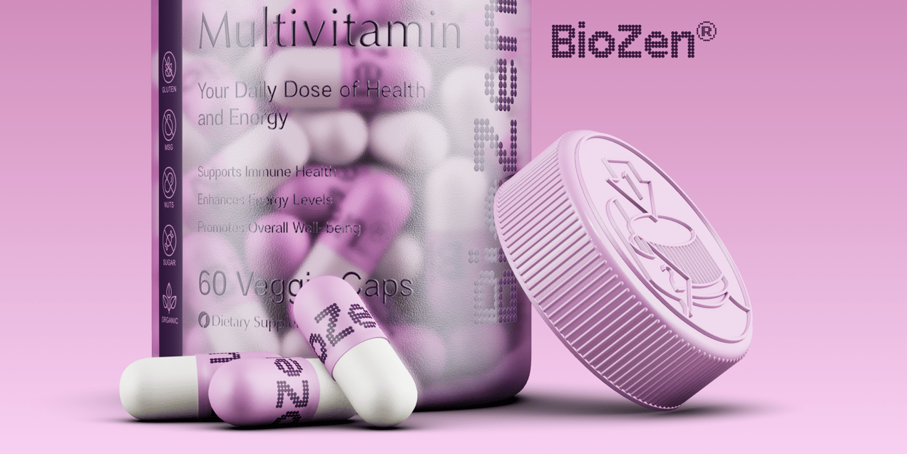 Pills Bottle  3D mockup. Create presentations using Online Mockup Generator.