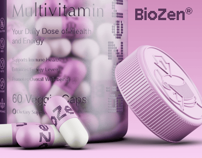 Pills Bottle  3D mockup. Create presentations using Online Mockup Generator.