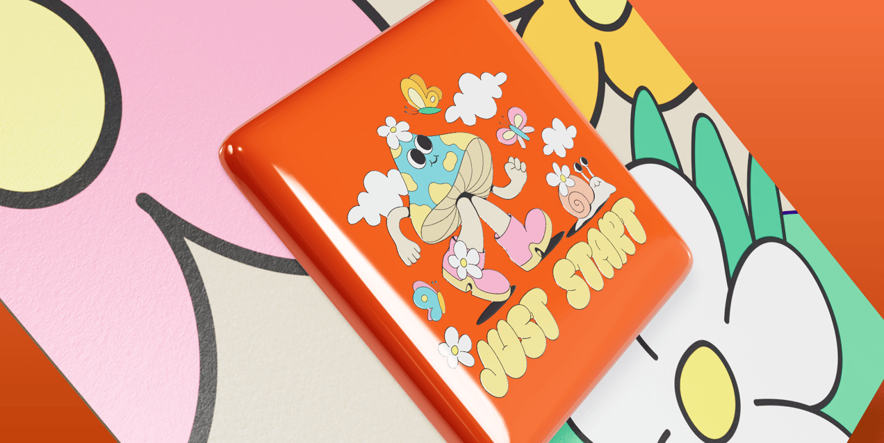 Pin Badge 3D mockup. Create presentations using Online Mockup Generator.
