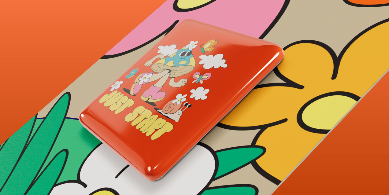 Pin Badge 3D mockup. Create presentations using Online Mockup Generator.