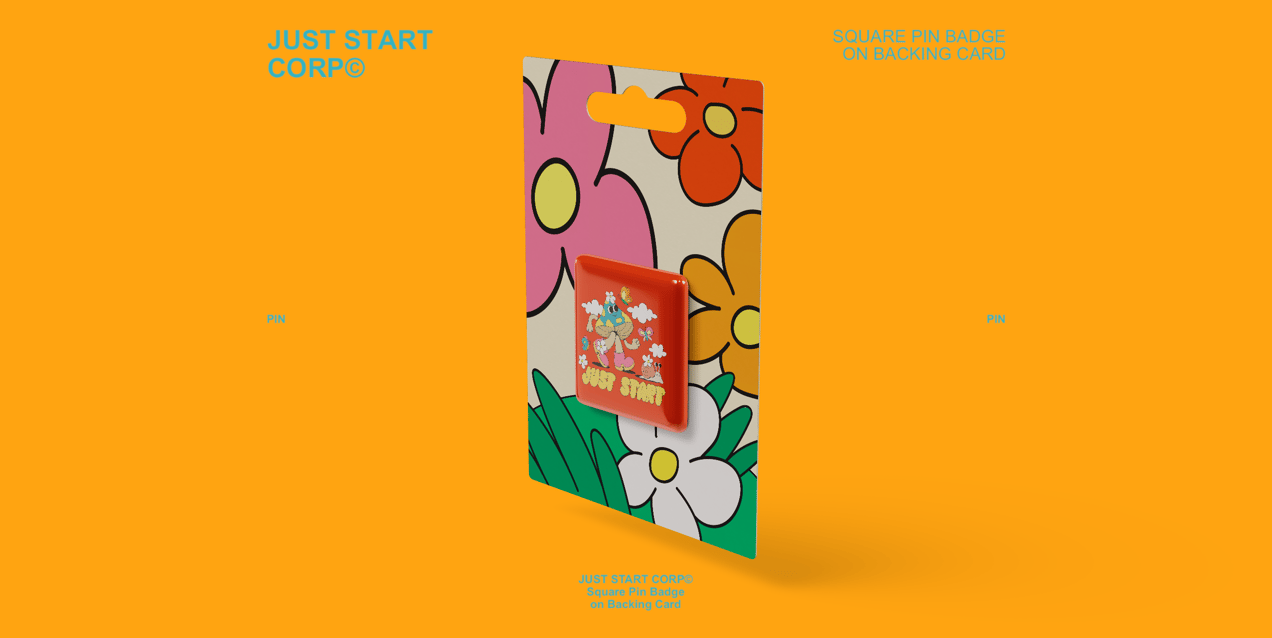 Pin Badge 3D mockup. Create presentations using Online Mockup Generator.