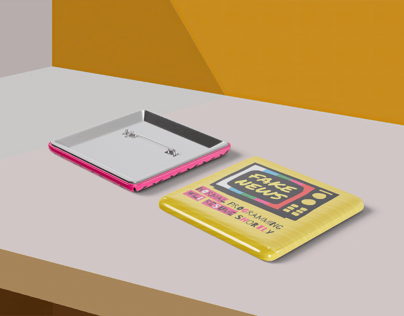 Pin Badge 3D mockup. Create presentations using Online Mockup Generator.