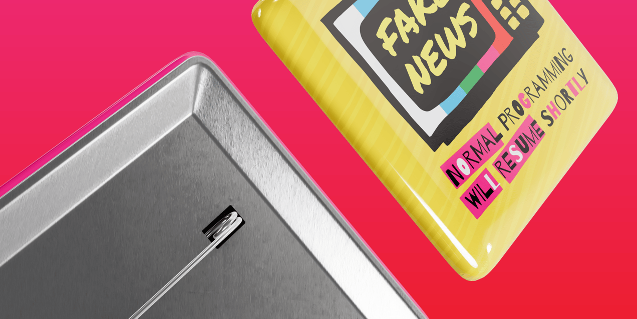 Pin Badge 3D mockup. Create presentations using Online Mockup Generator.