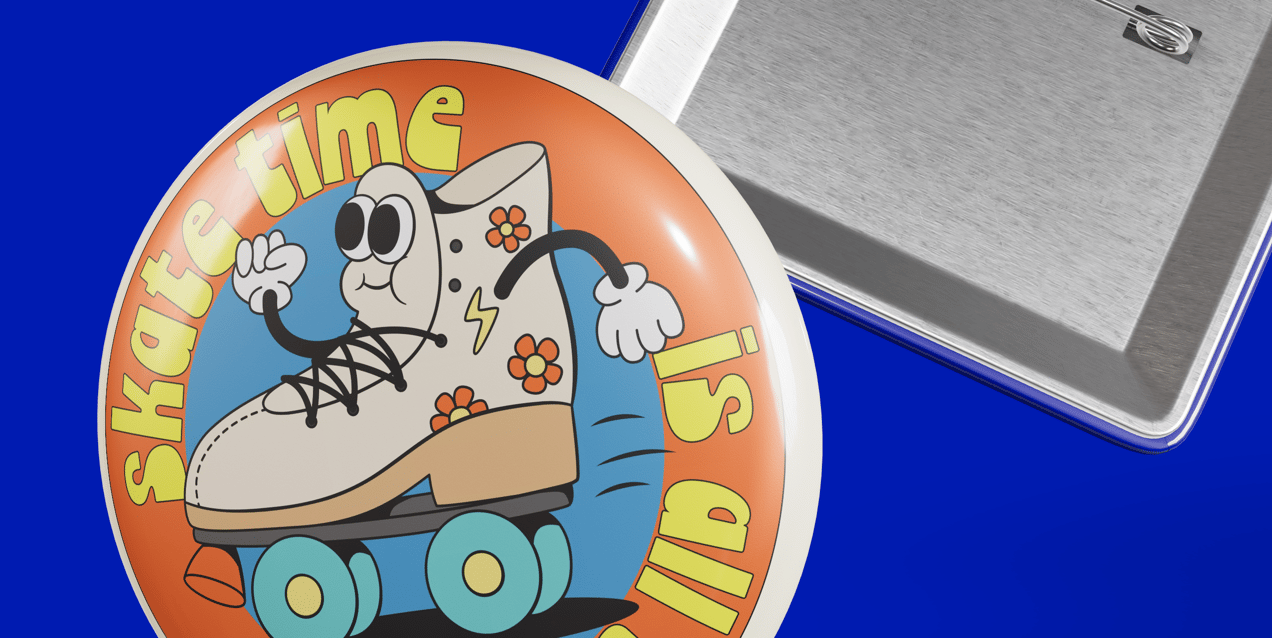 Pin Badges 3D mockup. Create presentations using Online Mockup Generator.