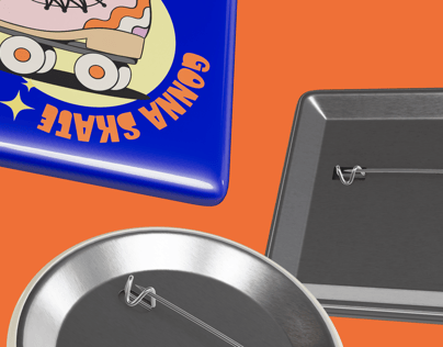 Pin Badges 3D mockup. Create presentations using Online Mockup Generator.