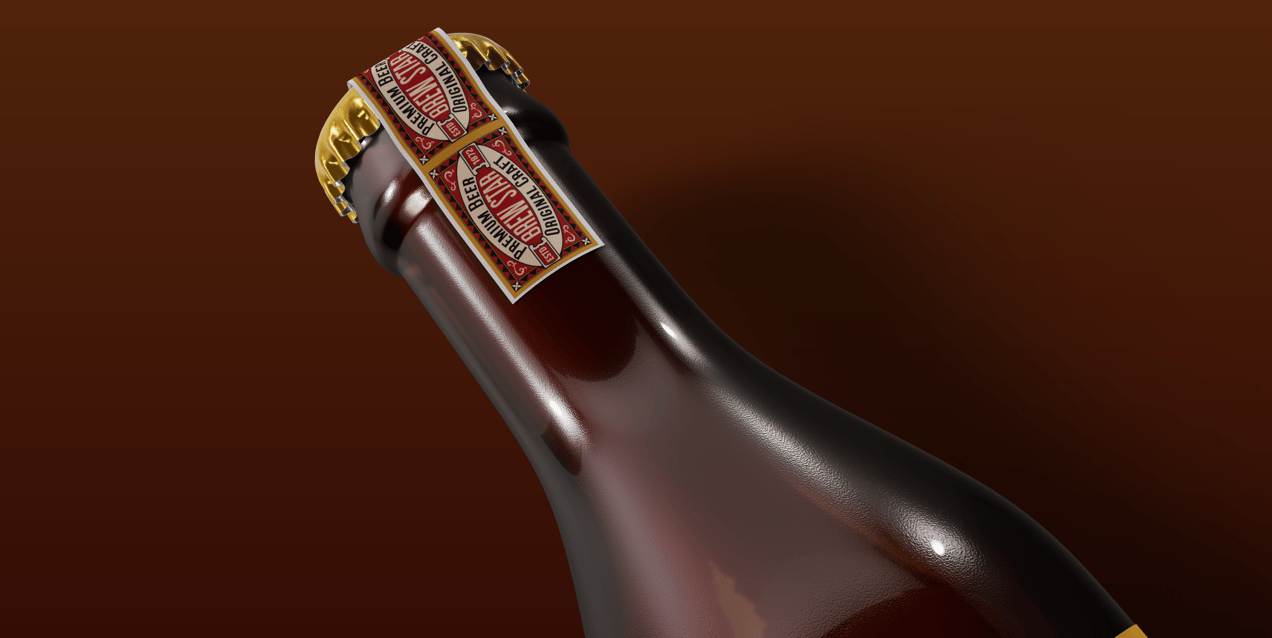 ProVisual — Lying Amber Glass Bottle 3D mockup